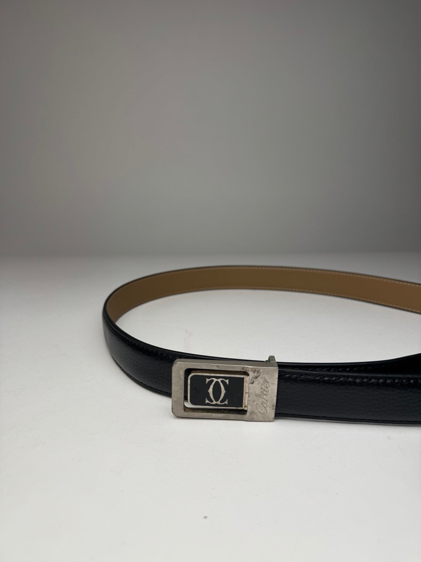 Vintage Cartier Leather Belt Black