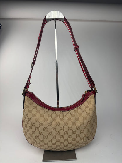 Vintage Gucci Croissant 2Way monogram bag beige purple