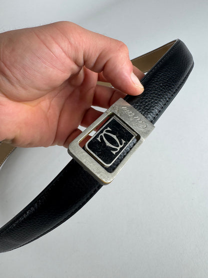 Vintage Cartier Leather Belt Black