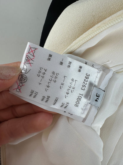 Vintage Balenciaga Structured Dress Cream Black XS