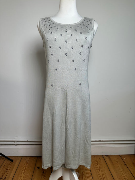 Vintage Burberrys Sleeveless Ribbed Knit Dress Late 1990s Grey S