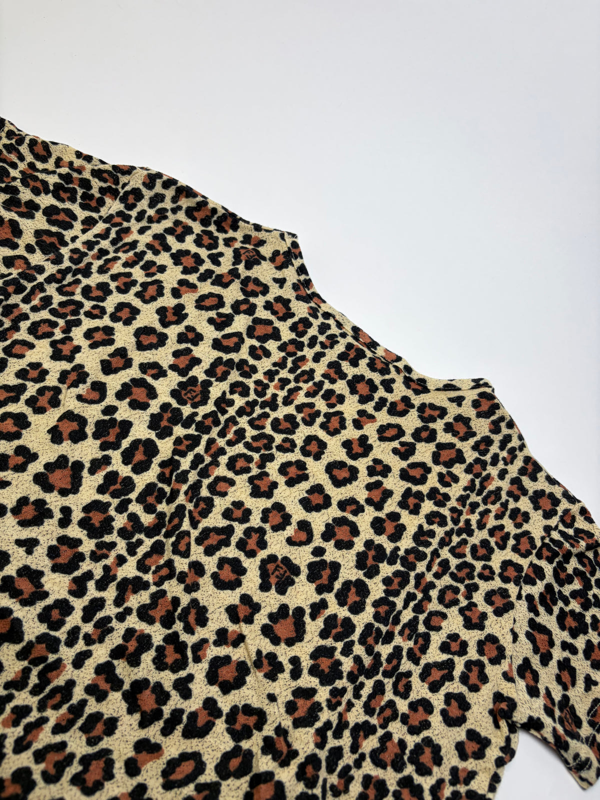Vintage Fendi Leopard Print Cotton T-Shirt Beige Black XL