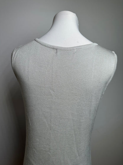 Vintage Burberrys Sleeveless Ribbed Knit Dress Late 1990s Grey S
