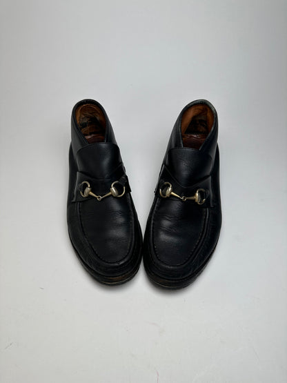 Vintage Gucci Horsebit Smooth Leather Ankle Boots Black EU40,5E