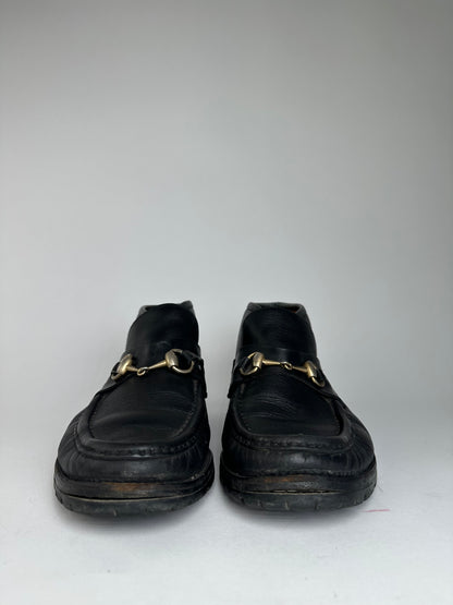 Vintage Gucci Horsebit Smooth Leather Ankle Boots Black EU40,5E