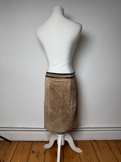 Vintage Gucci Suede Leather Skirt Brown 36/S