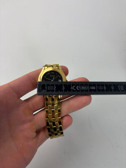 Vintage Gucci Stainless Steel Bracelet Watch Gold Black