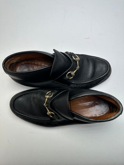 Vintage Gucci Horsebit Smooth Leather Ankle Boots Black EU40,5E
