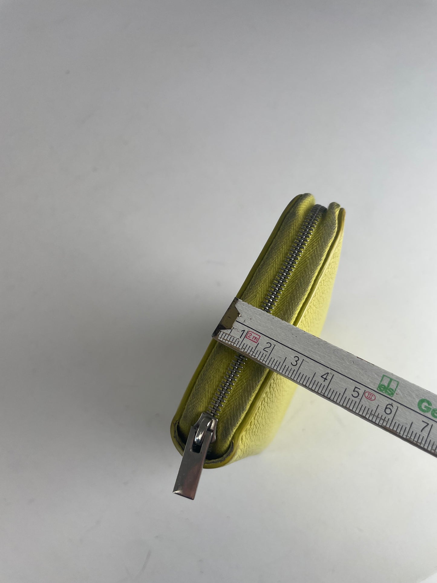 Vintage Celine Paris Zuppy Leather Wallet Neon Green