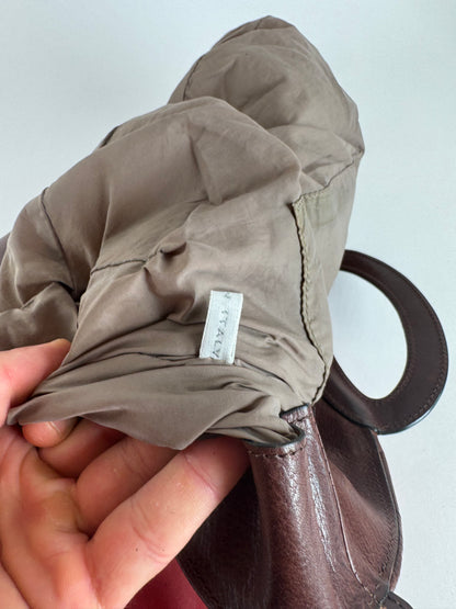 Sac Marni vintage à 2 voies rouge marron