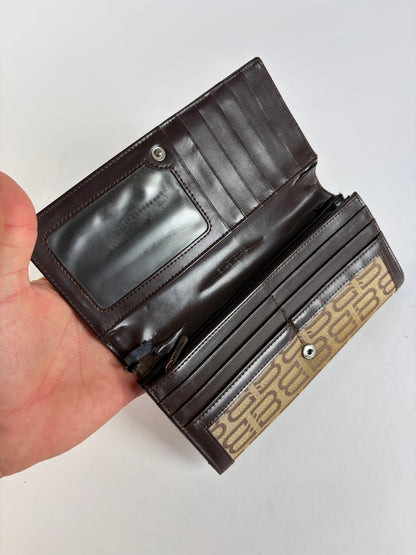 Vintage Balenciaga BB Monogram Bifold Wallet Late 1990s Beige Brown