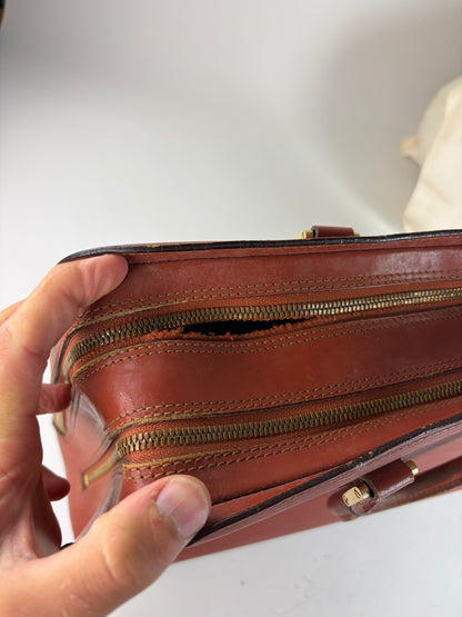 Vintage Louis Vuitton Epi Leather Handbag Burgundy Gold