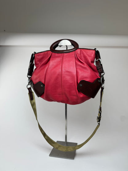 Sac Marni vintage à 2 voies rouge marron