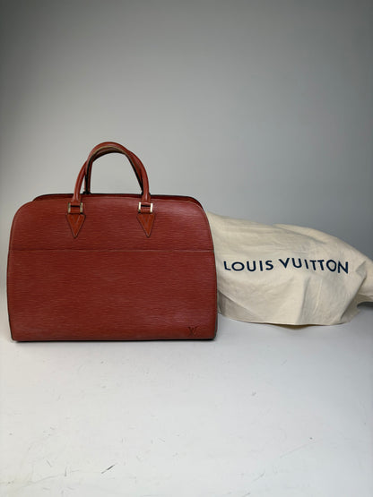 Vintage Louis Vuitton Epi Leather Handbag Burgundy Gold