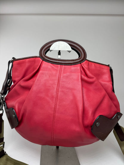 Sac Marni vintage à 2 voies rouge marron