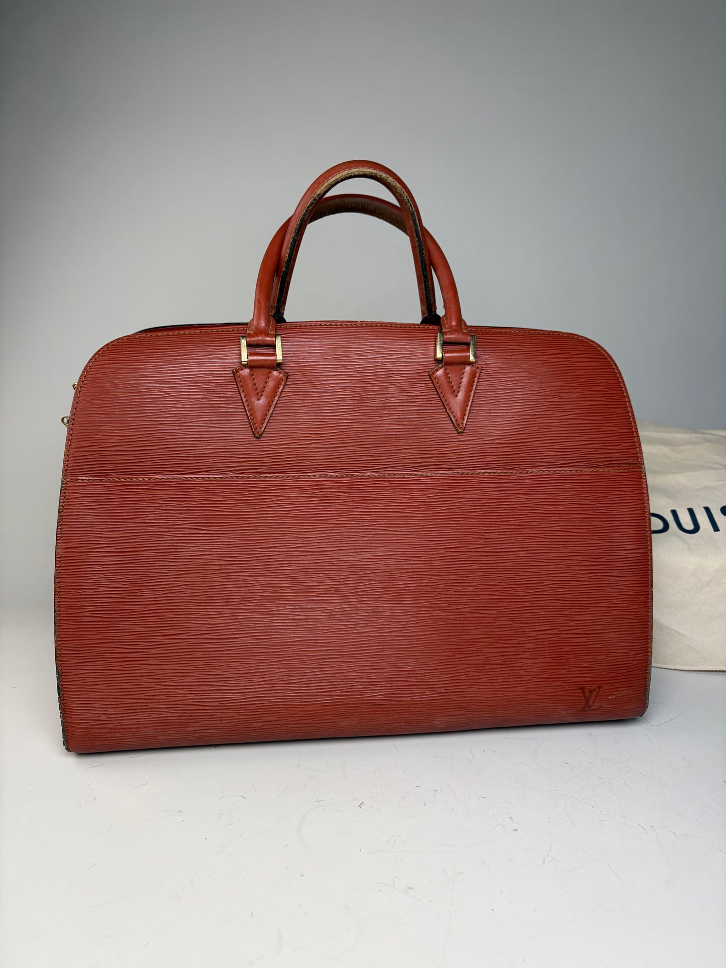 Vintage Louis Vuitton Epi Leather Handbag Burgundy Gold