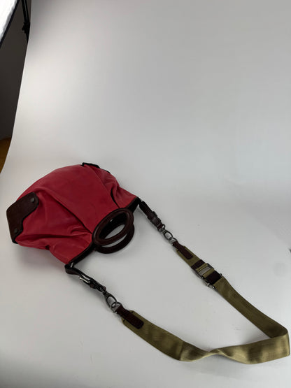 Sac Marni vintage à 2 voies rouge marron