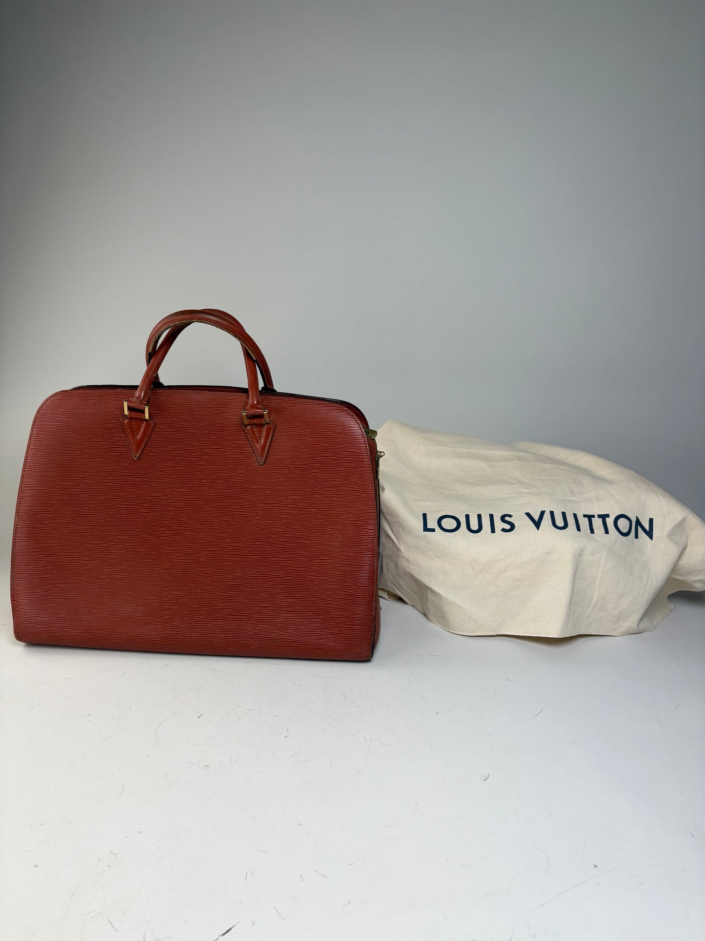 Vintage Louis Vuitton Epi Leather Handbag Burgundy Gold