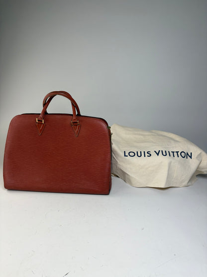 Vintage Louis Vuitton Epi Leather Handbag Burgundy Gold
