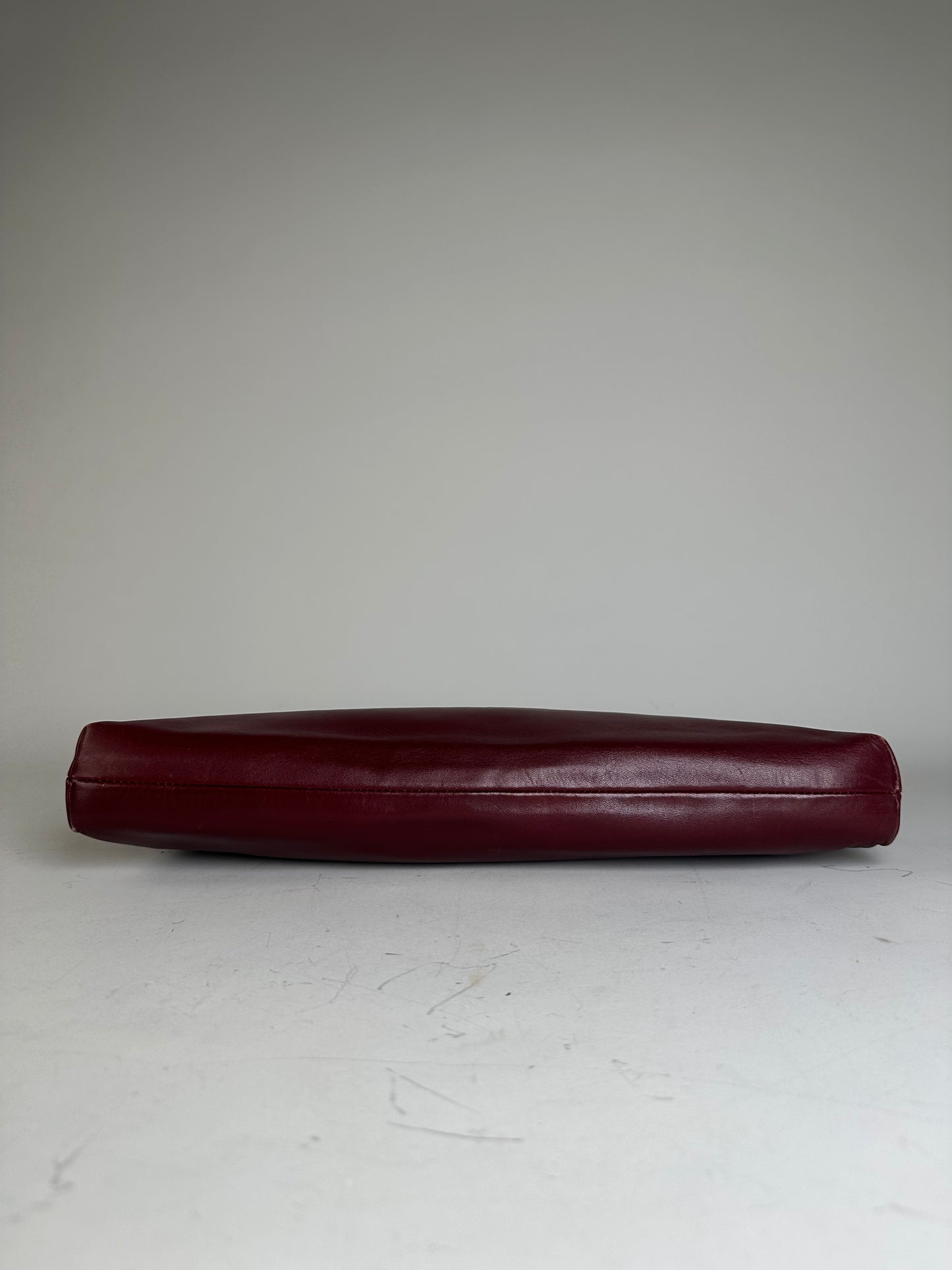Vintage Givenchy Leather Clutch Bag Burgundy Gold