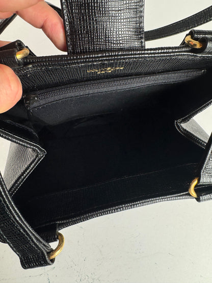 Sac vintage Courreges Paris en cuir noir