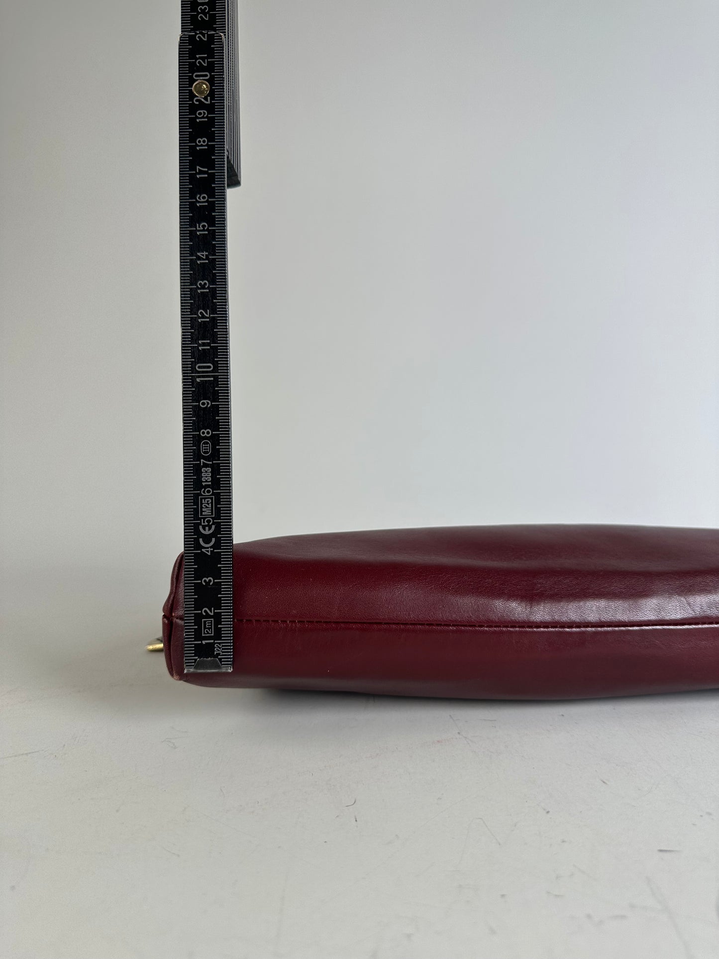 Vintage Givenchy Leather Clutch Bag Burgundy Gold