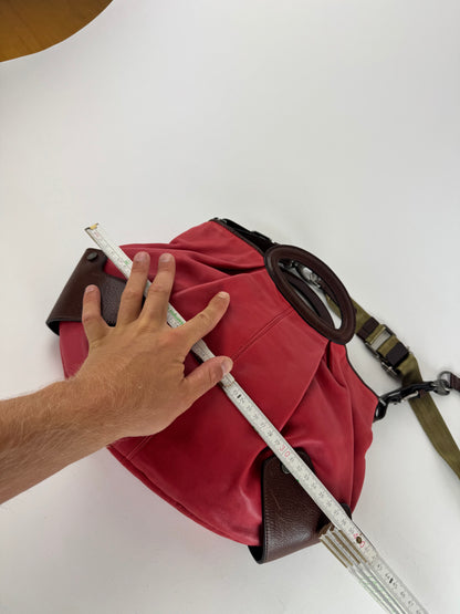 Sac Marni vintage à 2 voies rouge marron