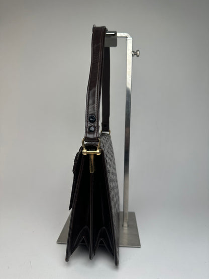 Vintage Givenchy Monogram Leather 2 Way Bag Brown