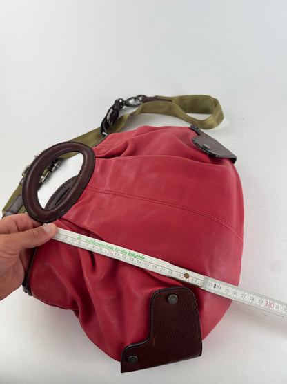 Sac Marni vintage à 2 voies rouge marron