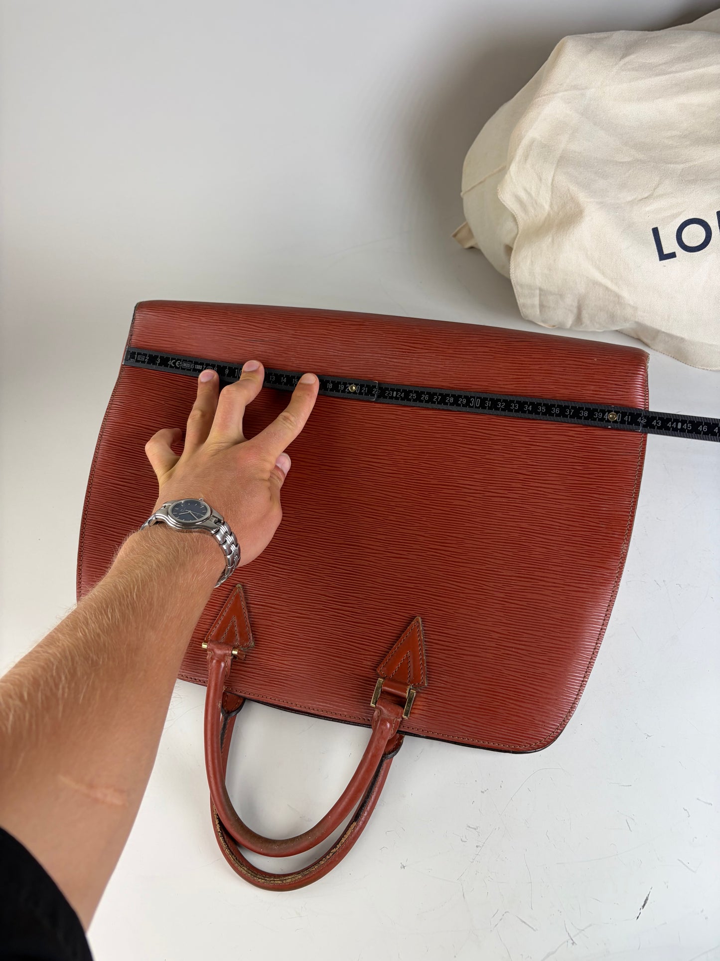 Vintage Louis Vuitton Epi Leather Handbag Burgundy Gold