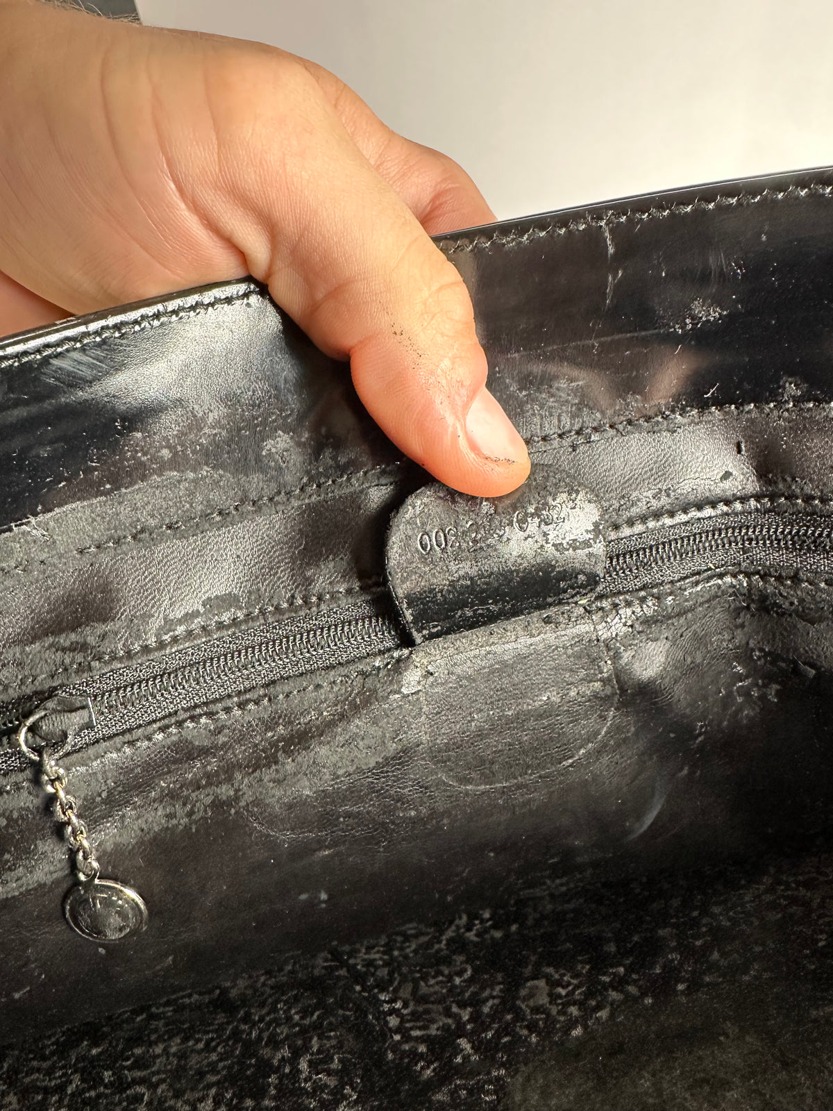 Vintage Gucci Patent Leather Tote Black Silver