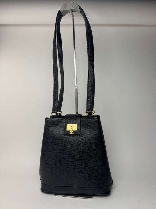 Sac vintage Courreges Paris en cuir noir