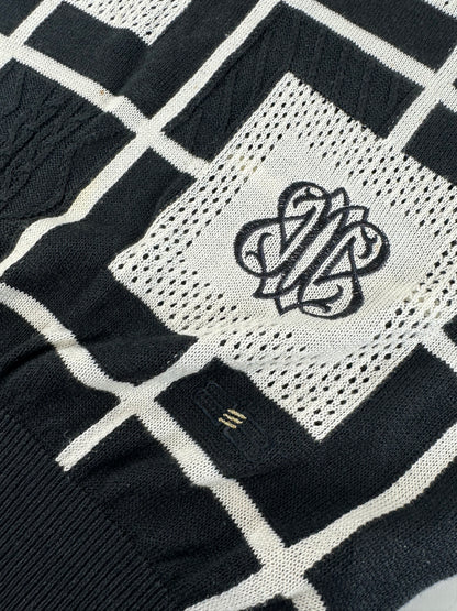 Vintage Balenciaga Linen Cotton Sweater Black White M