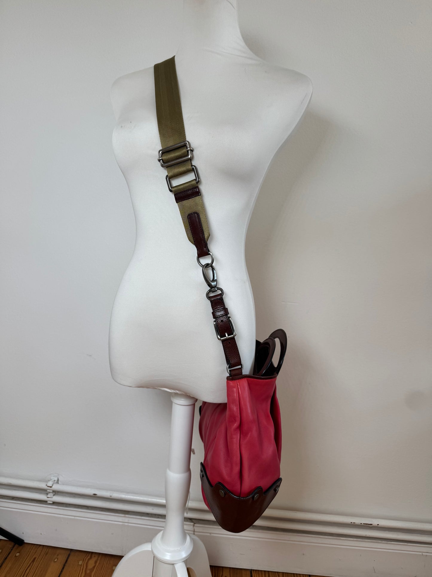 Sac Marni vintage à 2 voies rouge marron