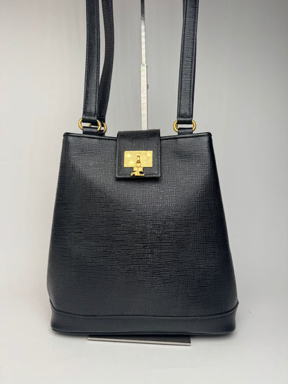 Sac vintage Courreges Paris en cuir noir