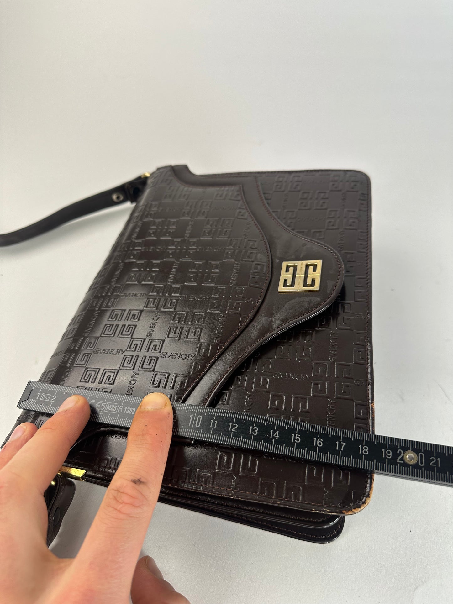 Vintage Givenchy Monogram Leather 2 Way Bag Brown