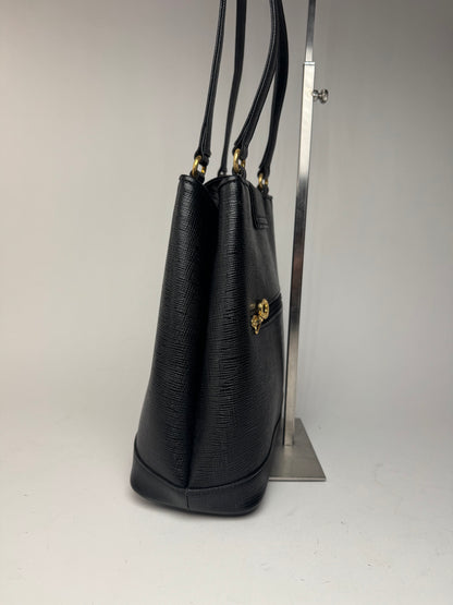 Sac vintage Courreges Paris en cuir noir