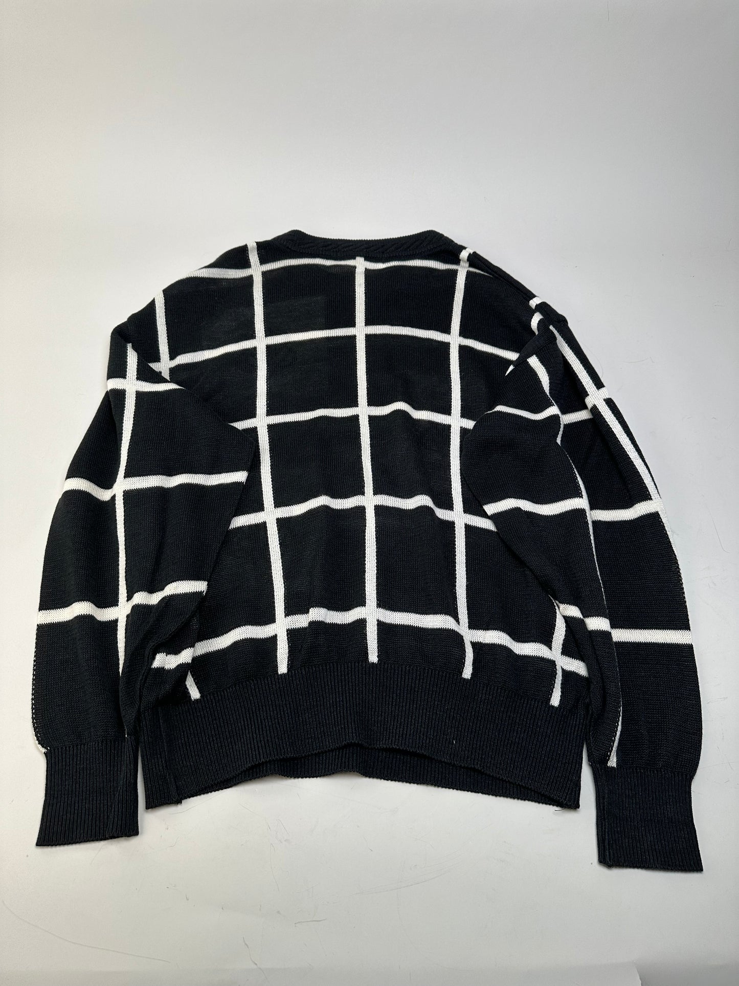 Vintage Balenciaga Linen Cotton Sweater Black White M