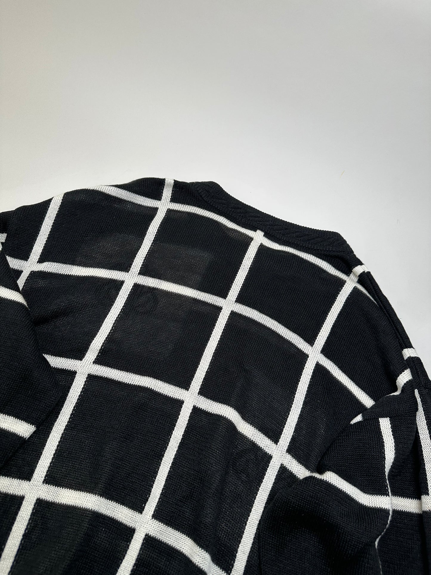 Vintage Balenciaga Linen Cotton Sweater Black White M