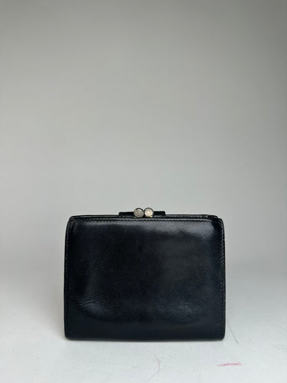 Vintage Celine Triomphe Embossed Leather Bifold Wallet Black