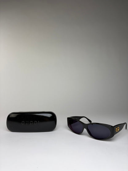 Vintage Gucci Cat-Eye Sunglasses Early 2000s Black Gold