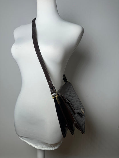 Vintage Givenchy Monogram Leather 2 Way Bag Brown