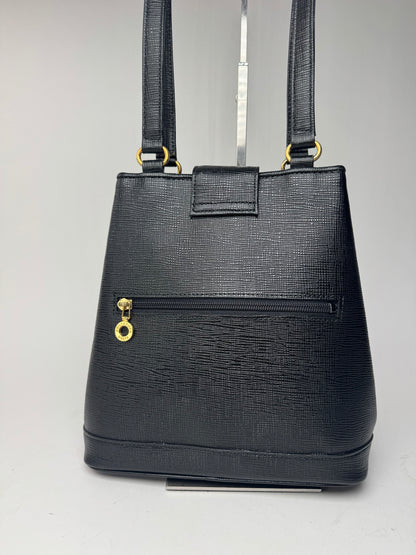 Sac vintage Courreges Paris en cuir noir