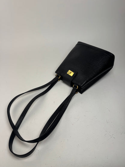 Sac vintage Courreges Paris en cuir noir