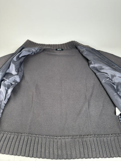 Vintage Burberry Men's Wool Check Sweater Dark Grey M