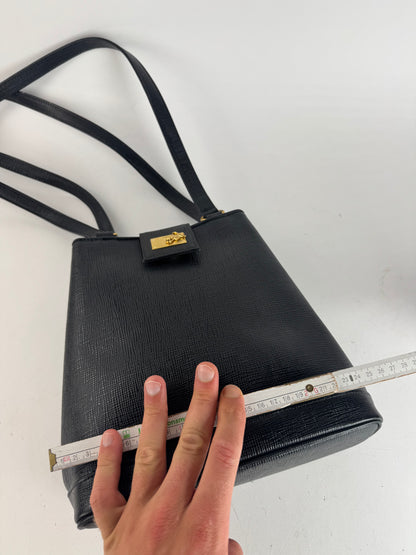 Sac vintage Courreges Paris en cuir noir