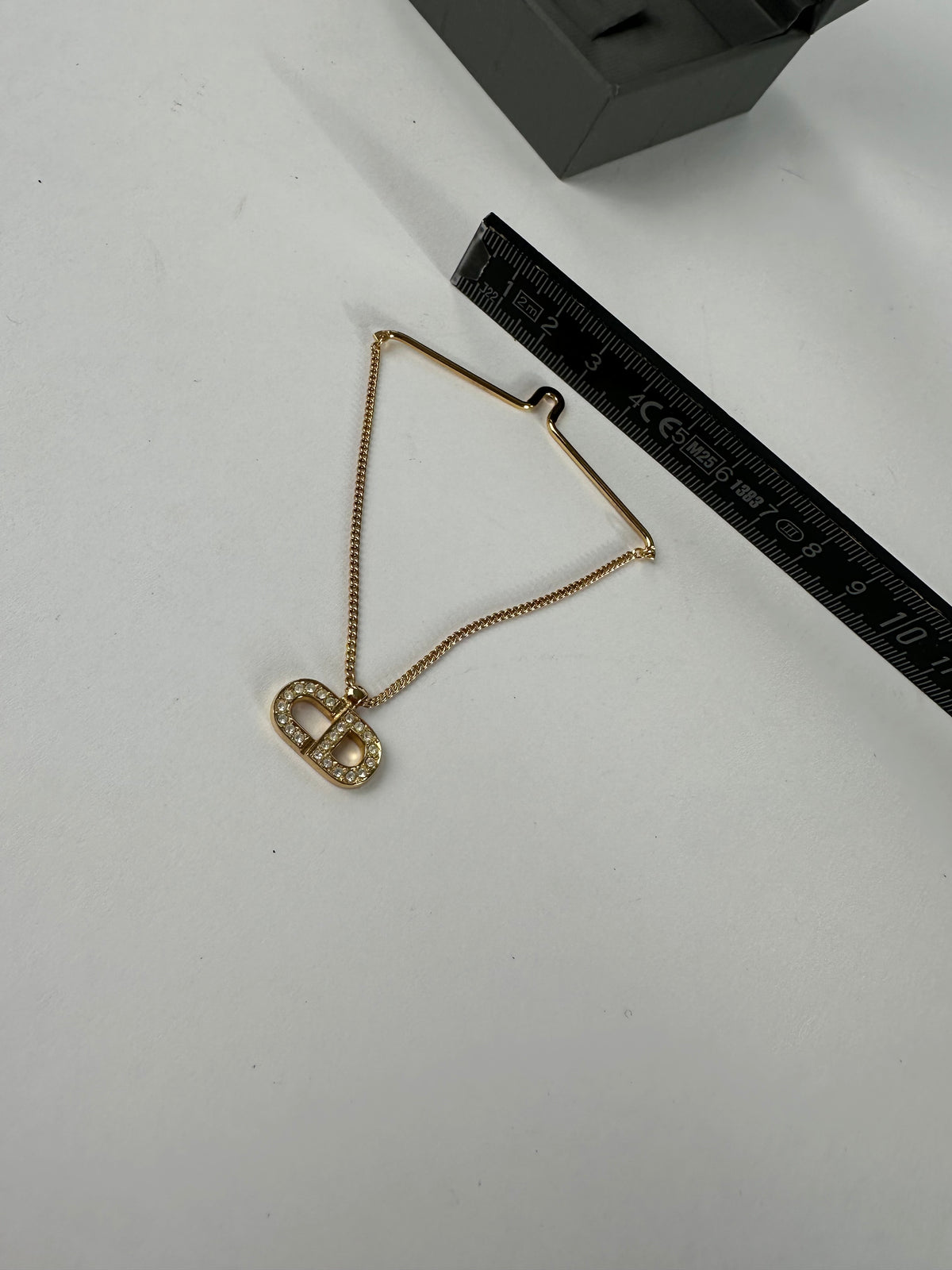Vintage Dior Monsieur Pendant Necklace Gold-Tone Crystal Late 1980s