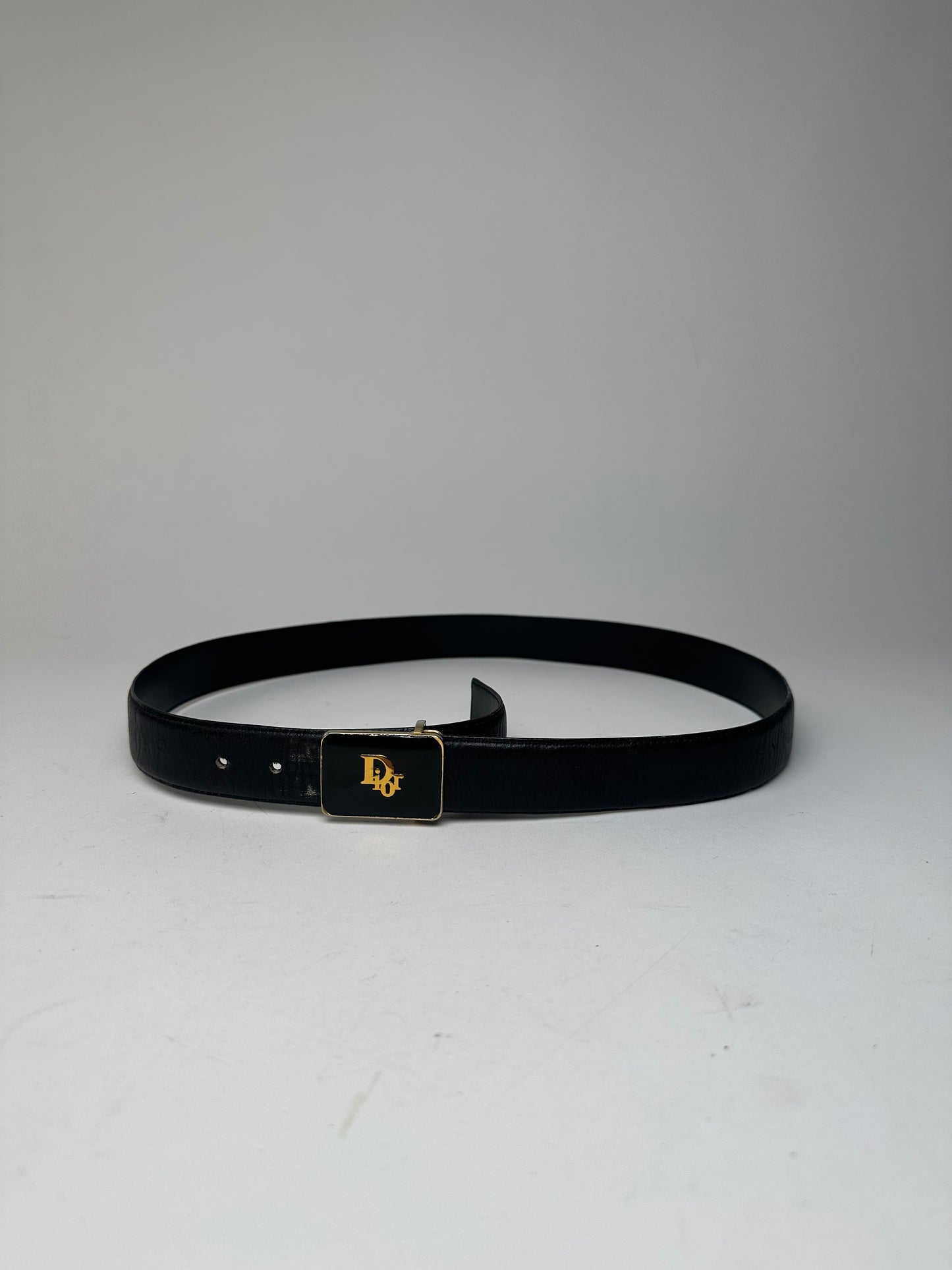 Vintage Dior Leather Belt Black