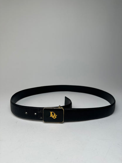 Vintage Dior Leather Belt Black