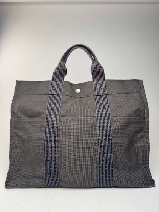 Sac à main Hermès vintage en polyester anthracite